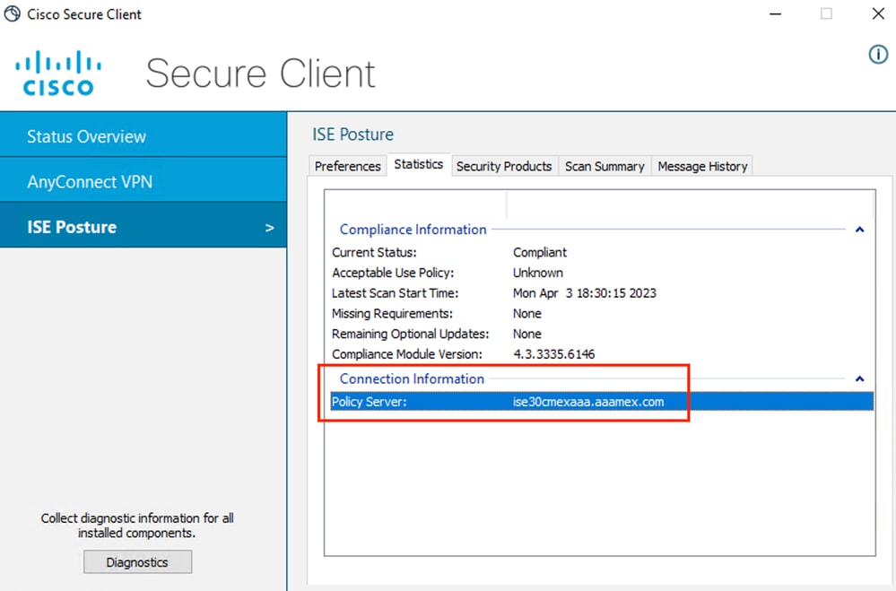 Policy Server for ISE Posture in Cisco Secure Client