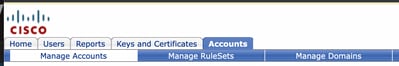 Select Manage Accounts tab