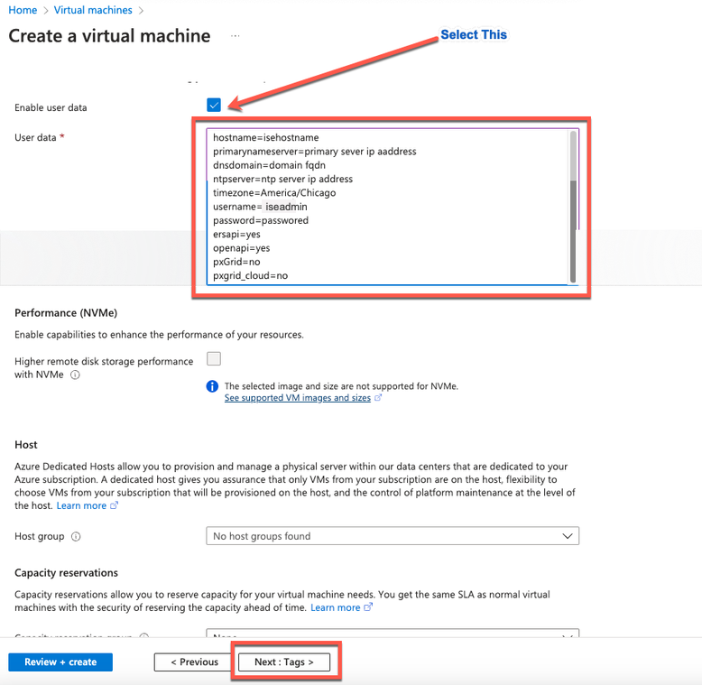 User Data Section