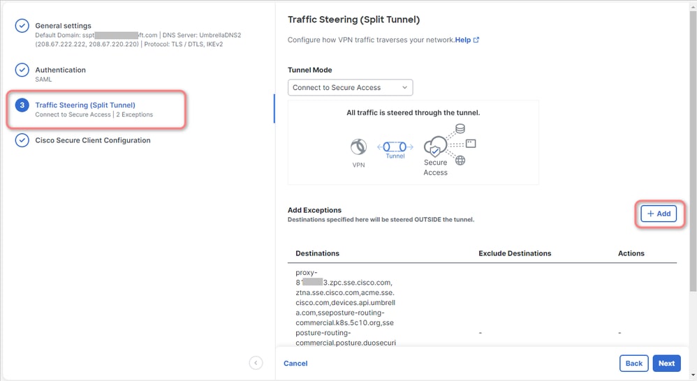 Secure Access - Traffic Steering
