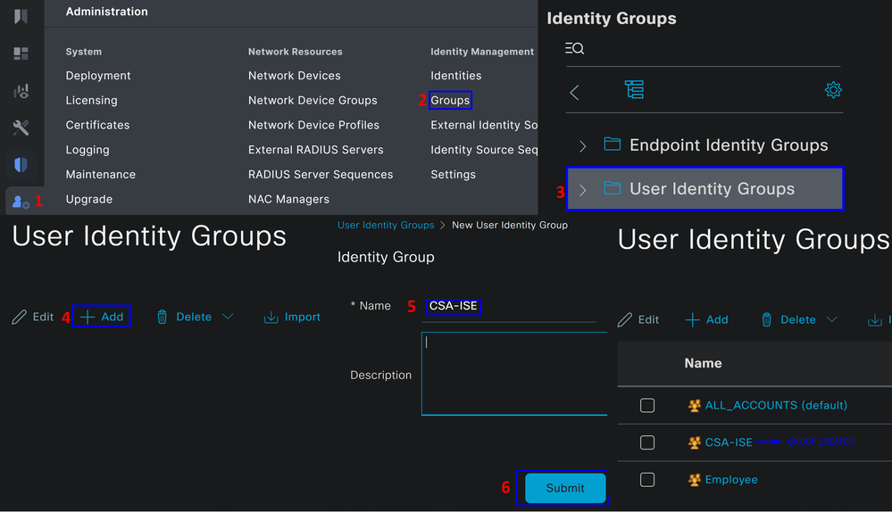 ISE - Grupo de identidade do usuário