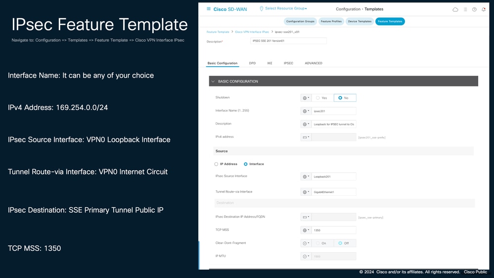 IPsec Feature Template: Basic Configuration