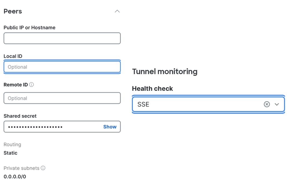 MERAKI MX - SSE Health Checks Tunnel