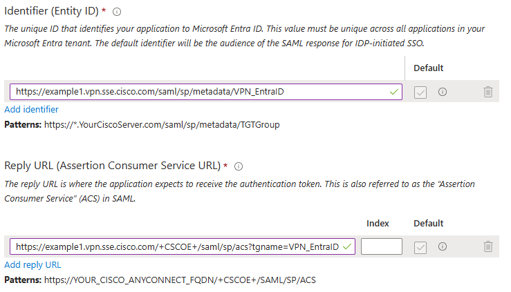 SAML Parameters in Azure