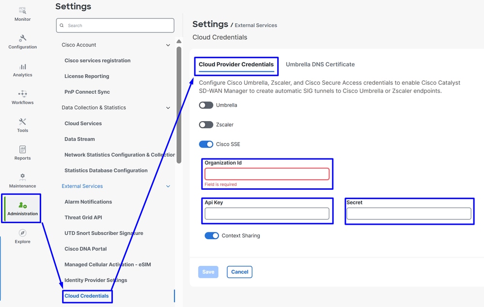 Vmanage - Cloud Provider Credentialas