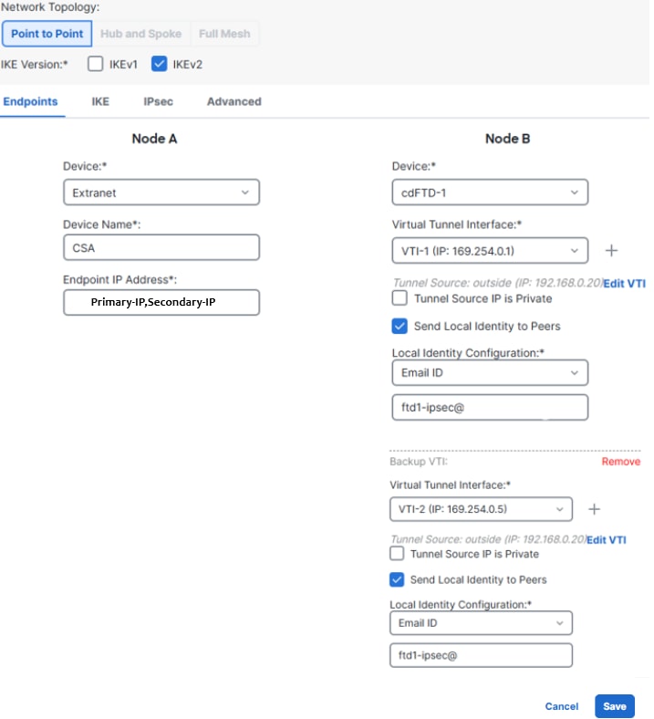 FTD VTI configuration