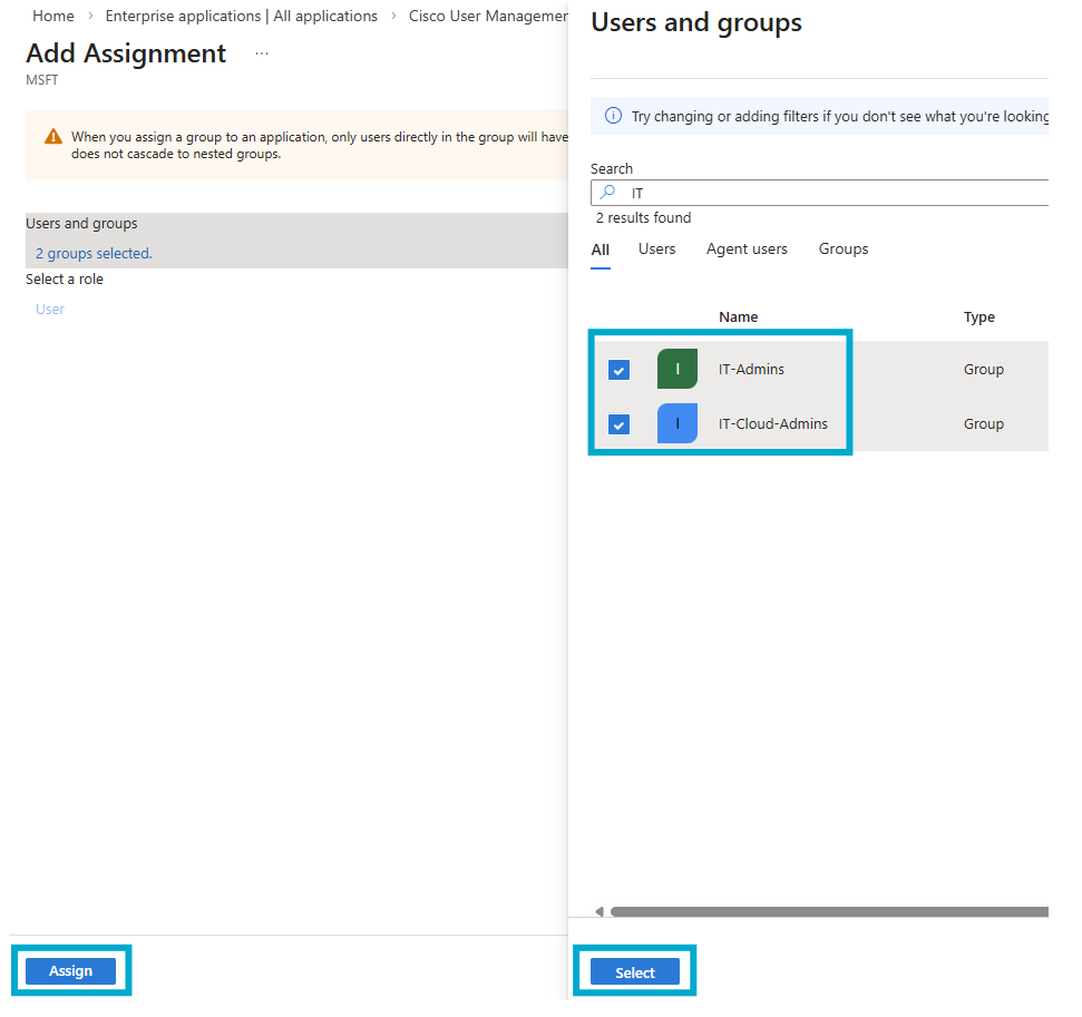 Assign Users and Groups