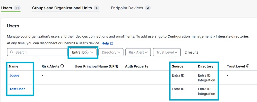 Verify Users in CSA