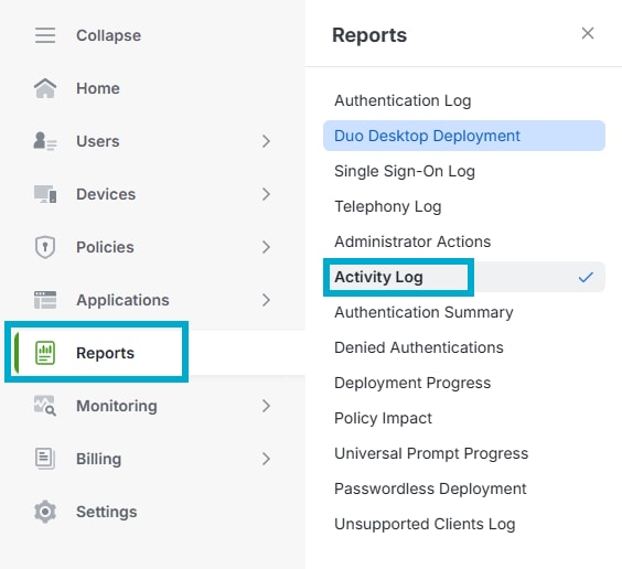 DUO Activity Log