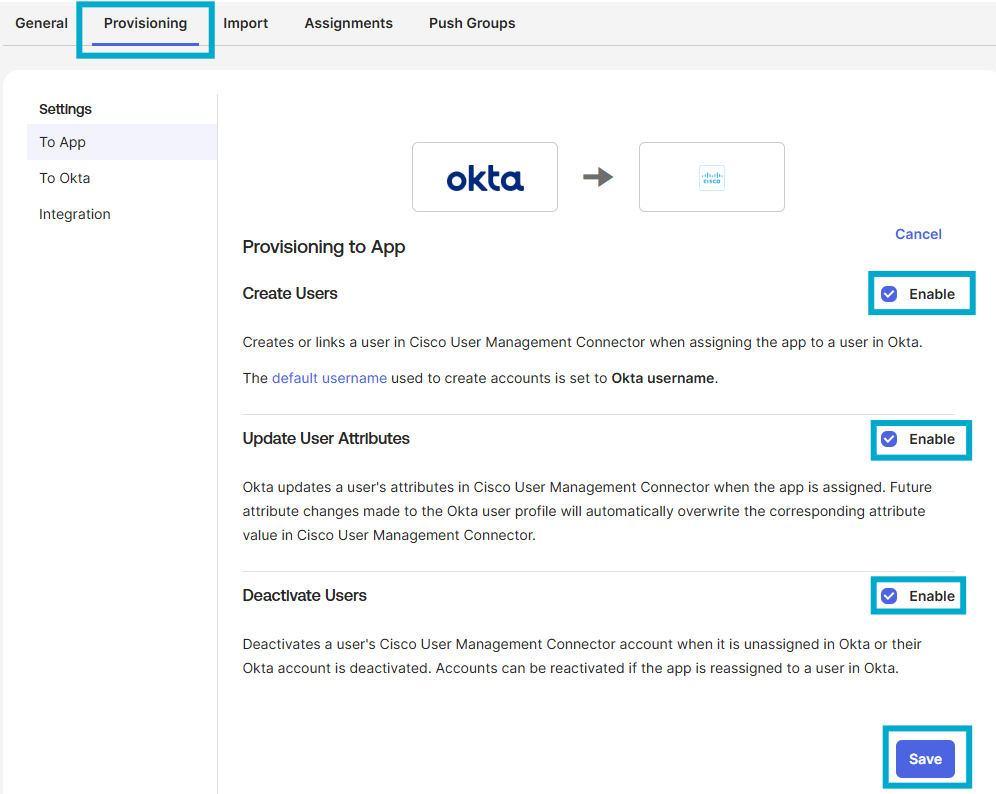 Provision to App