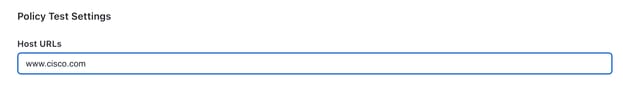 Policy Test Settings