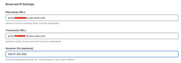 Reserved IP Settings
