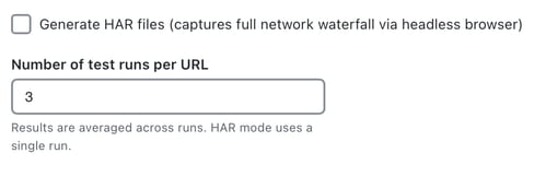 Number Test Runs per URL
