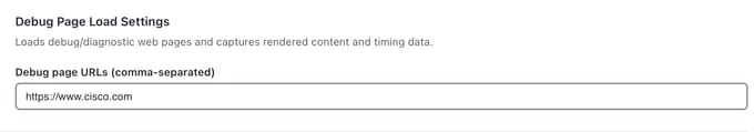Debug Page Load Settings