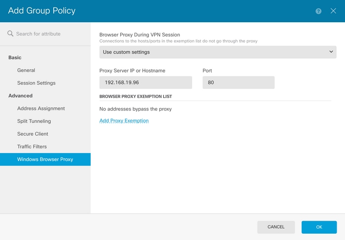Configure Windows Browser Proxies on Secure Client - Cisco