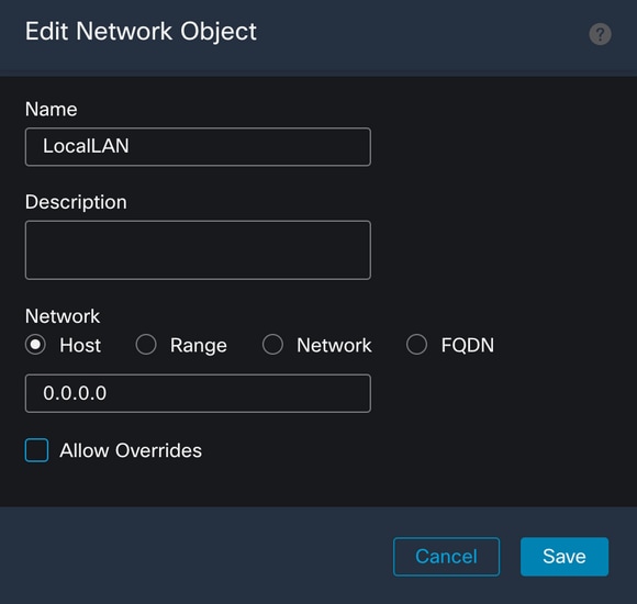 Network Object Creation