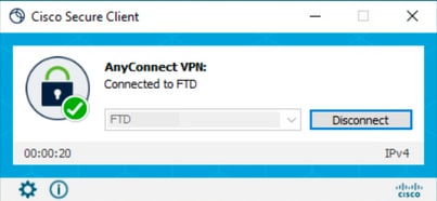 Cisco Secure Client showing Successful Connection