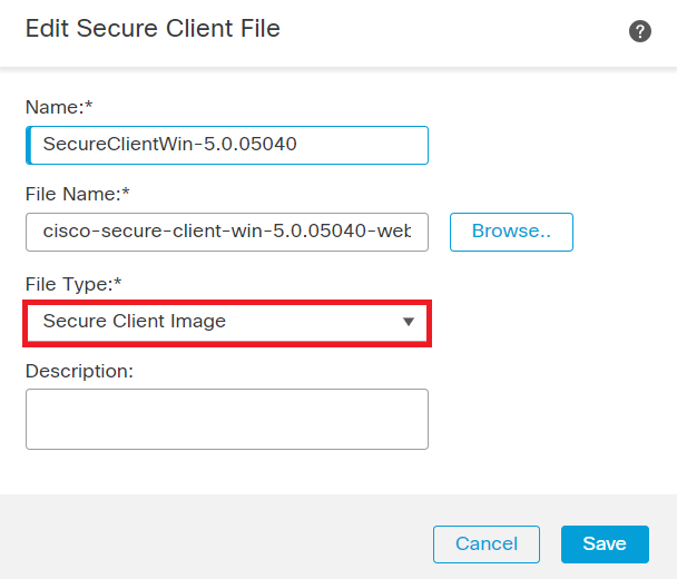 Add Secure Client Image