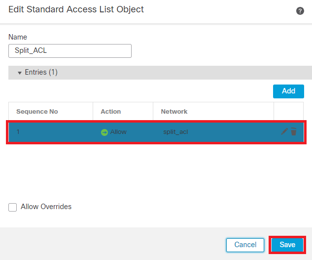 Add Standard ACL