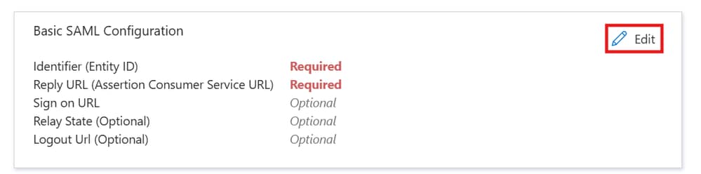 Basic SAML Configuration