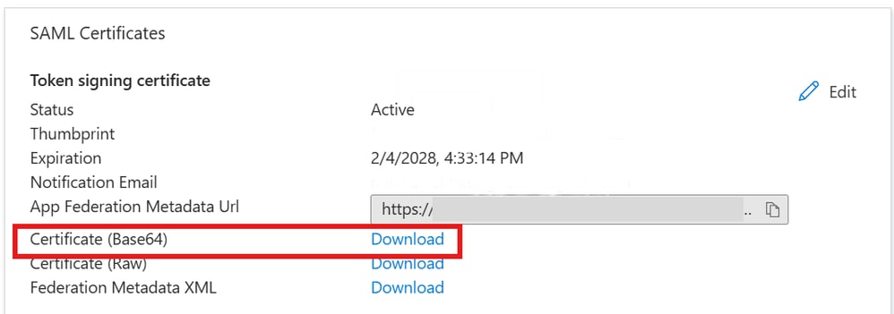 Certificate (Base64) Download