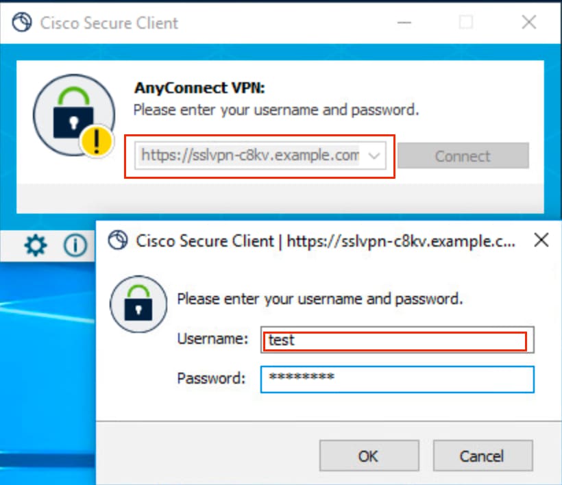 Cisco Secure Client Connection Attempt
