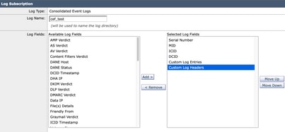 CEF Log Headers in CEF Log Subscription