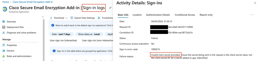 Sign-in Logs