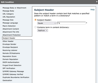 Content Filter Condition
