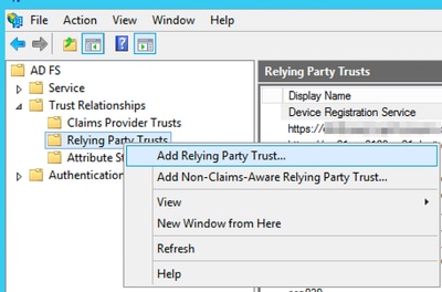 Add Relying Party Trust