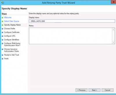 Create a Name for the Service Provider Profile