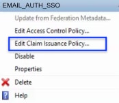 Edit Claims Issuance Policy