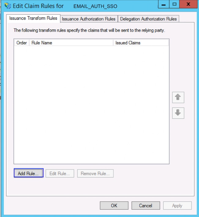 Add Issuance Transform Rule