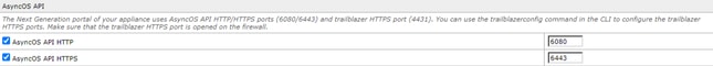 Enable AsyncOS API