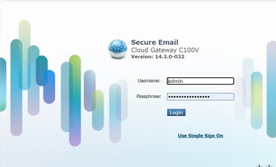 Log in to Cisco Email Security Appliance
