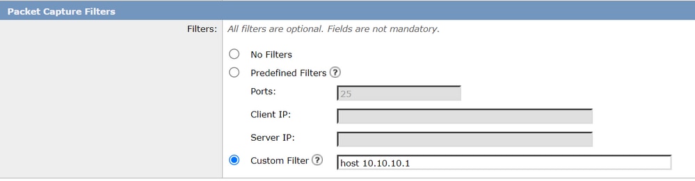Configure the Packet Capture Filters