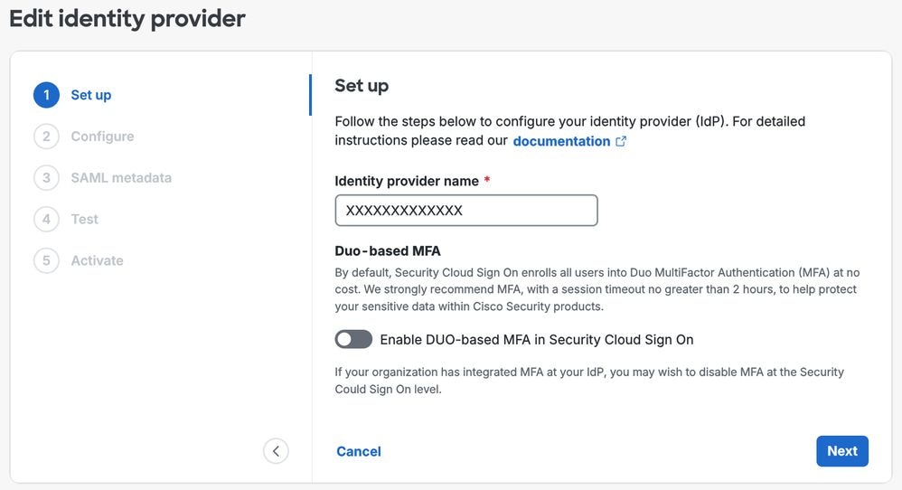Identity Provider Configuration