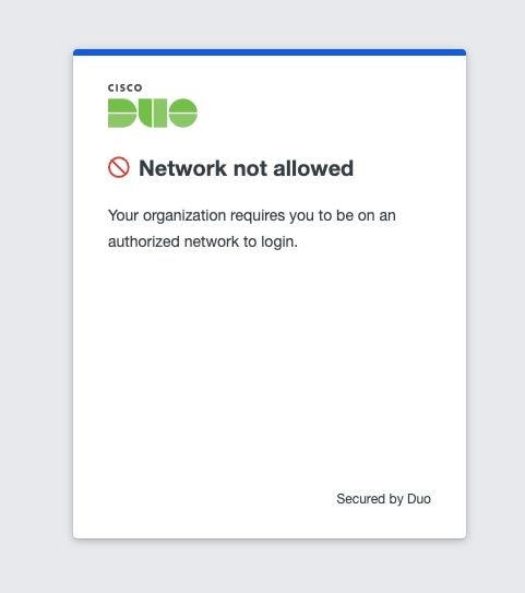 Network control result