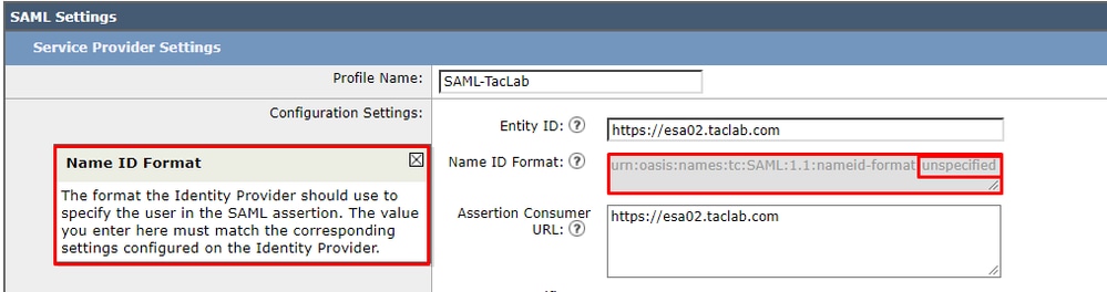 ESA Name ID Format