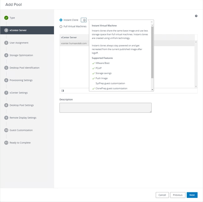 VmWare Horizon - VCenter Server