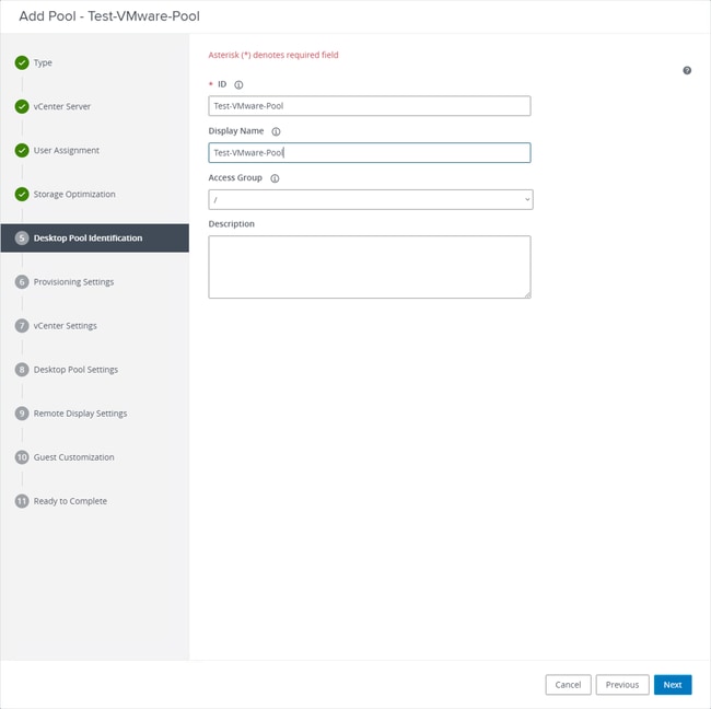 VmWare Horizon - Desktop Pool Names