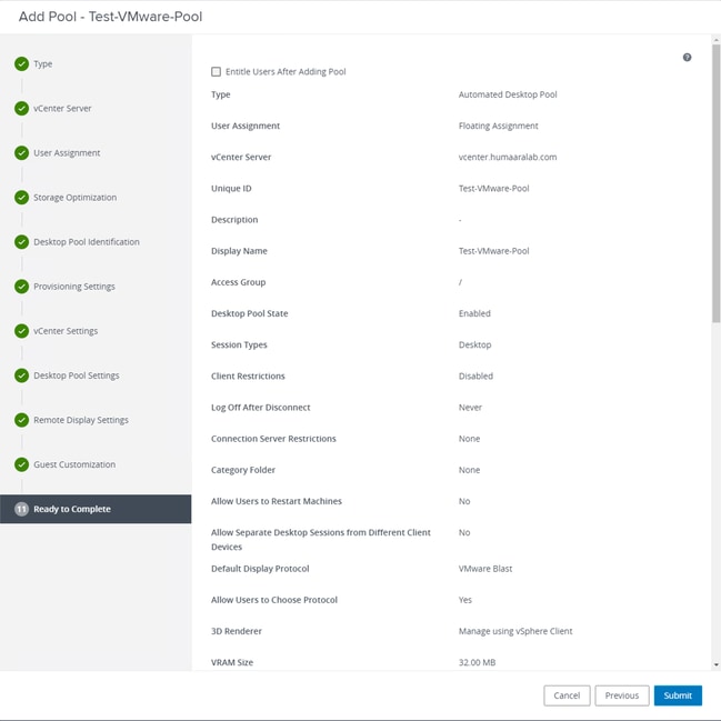 VmWare Horizon - 완료 준비