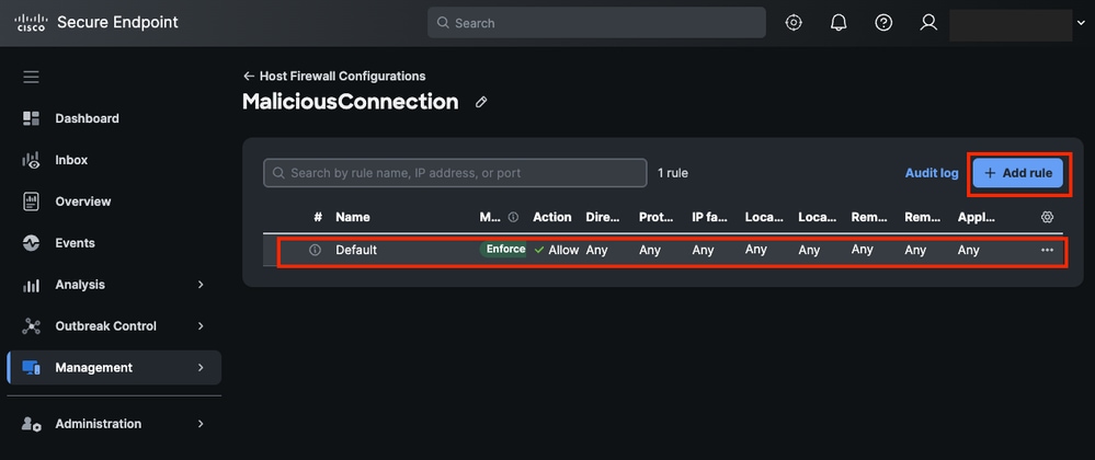 Add Rule in Host Firewall