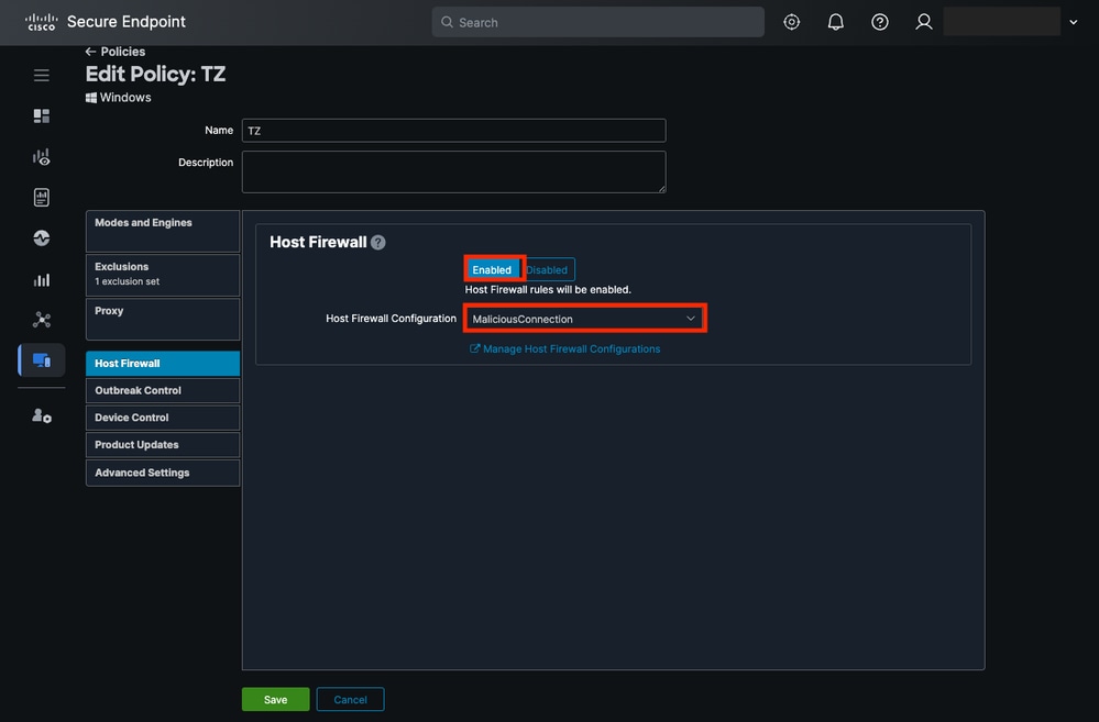 Host Firewall Enabled in Secure Endpoint Policy