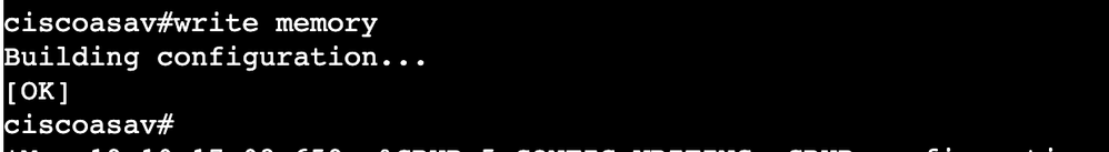Save the config to startup config