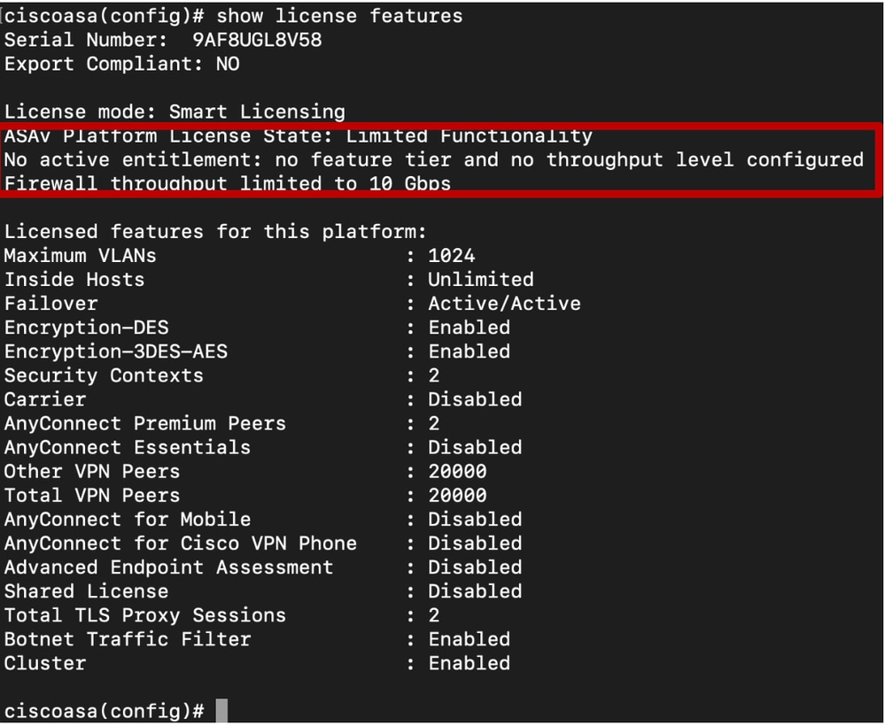 Verify the Output of the show license features