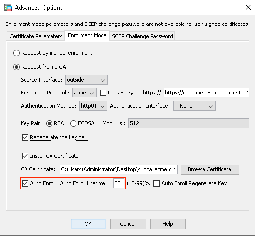 ACME Enrollment ASDM Auto Enroll.