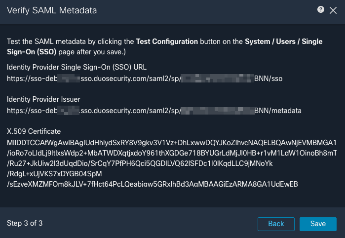 Verify the Metadata