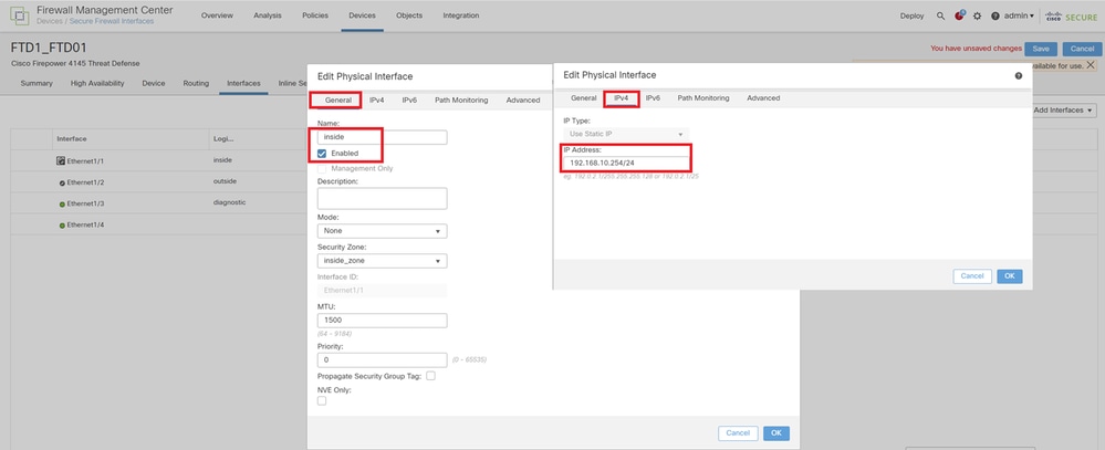 Set Active IP for Data Interface