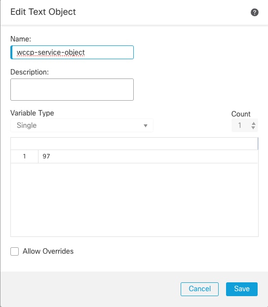 Creating WCCP Service Object